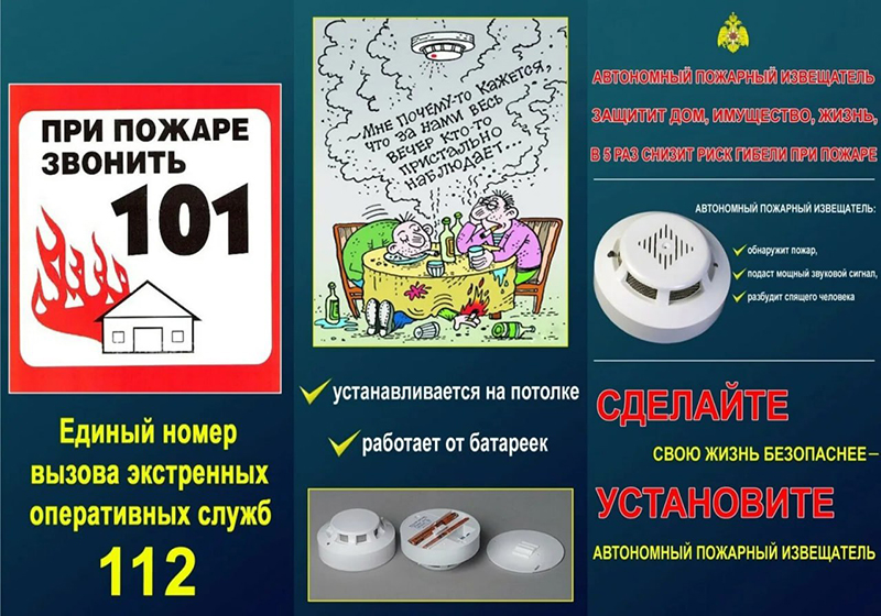 Алгоритм действий при пожаре